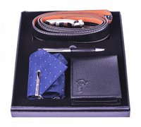 Подарочный набор для мужчин 4 в 1 галстук, ремень, ручка,портмоне