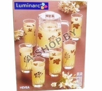 Набор стаканов с кувшином HEVEA BEIGE G4620, 7 предметов на 6 персон
