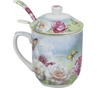 кружка с заварником и ложкой, 300мл  R-201 R3