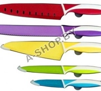 Набор цветных кухонных ножей с керамическим напылением Messer-Set Titanium (мессер сет титаниум) 