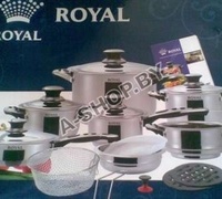 Набор посуды Royal из 21 предмета + ПОДАРОК из нержавеющей стали с термодатчиками