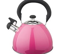 Чайник со свистком цветной корпус 2,5л, розовый